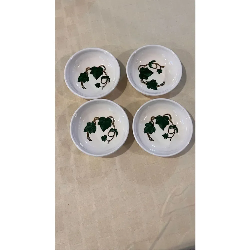 Vintage Metlox Poppy Trail California Ivy Handpainted Fruit Berry Bowl Set of 4